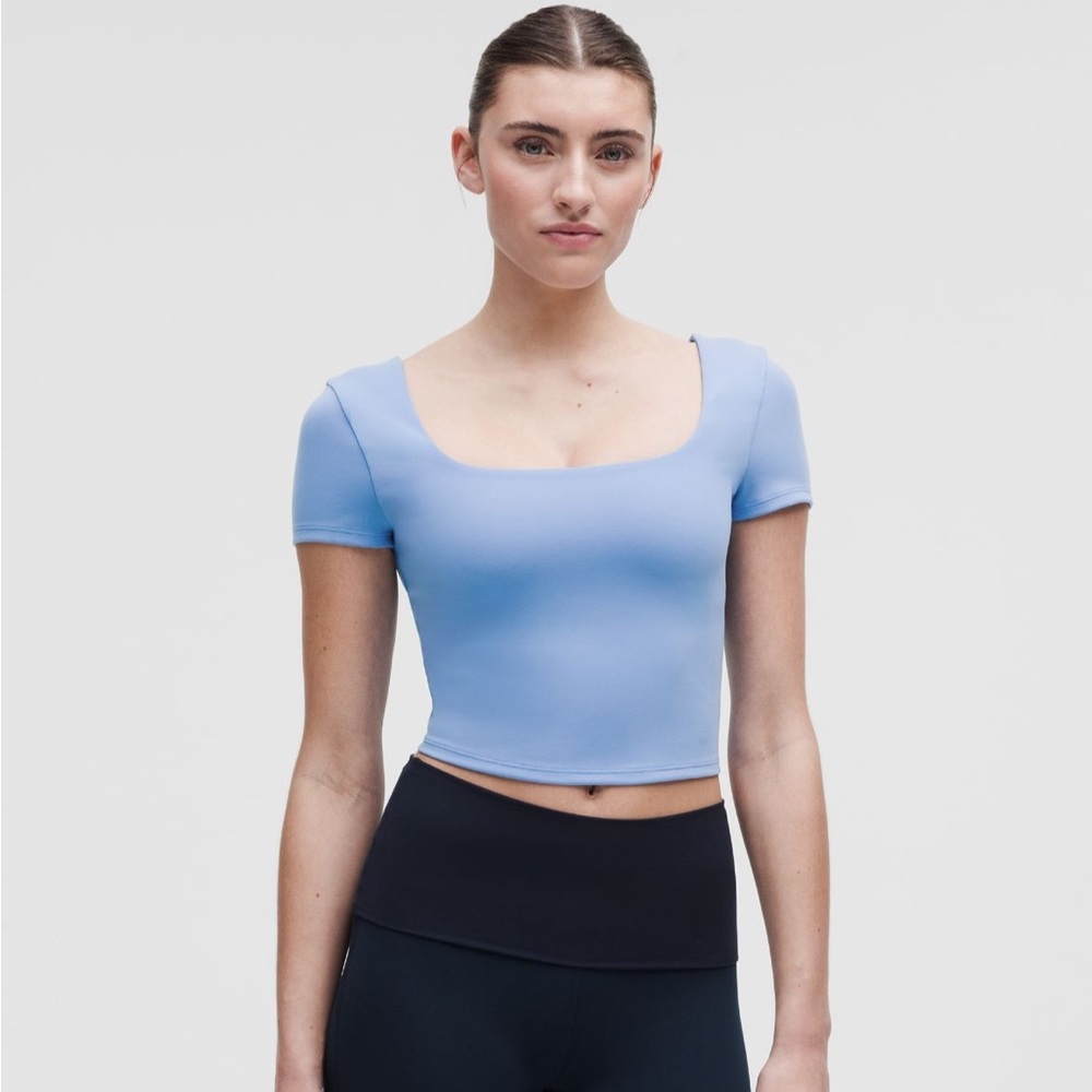 Lululemon Wunder Under SmoothCover Square-Neck T-Shirt crop tee Pool Party 6